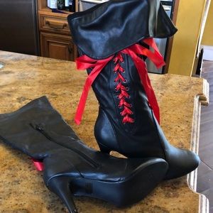 Pirate style ribboned boots